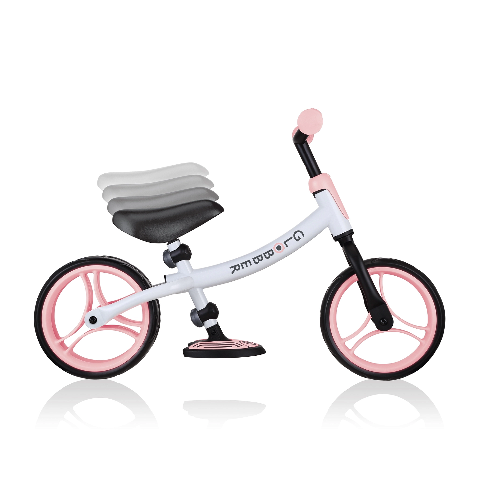 Balansinis dviratis Globber Go Bike Duo, baltas/rožinis, 8.5" - 3