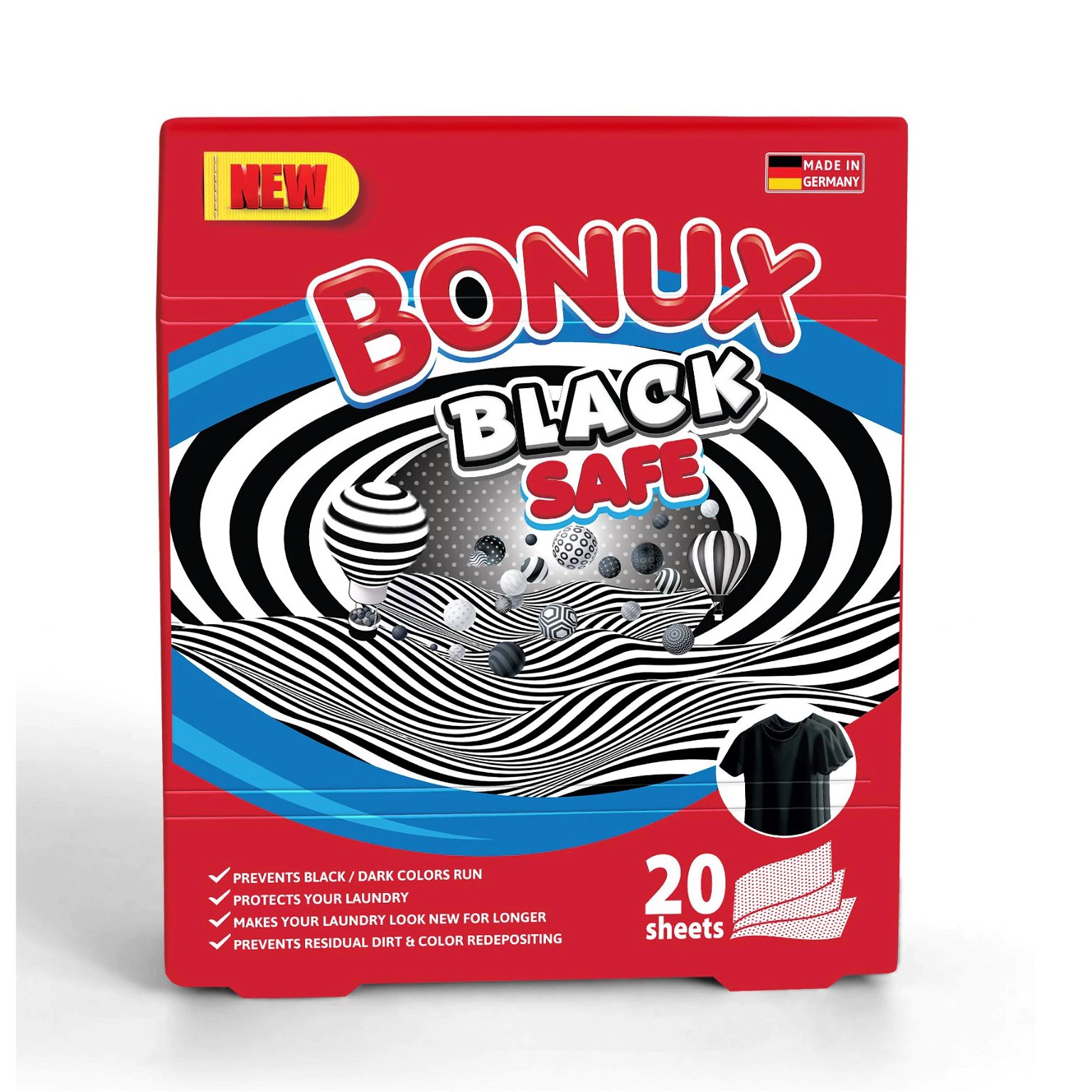 Skalbimo lapeliai BONUX Black Safe, 20 vnt
