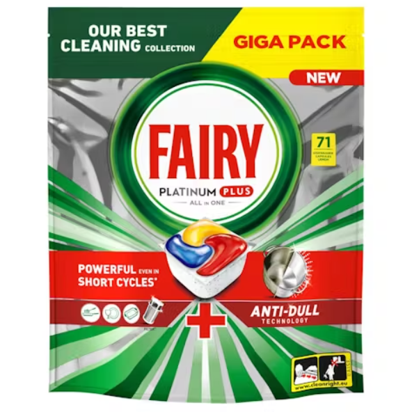 Automatinių indaplovių kapsulės FAIRY Platinum+ Lemon, 71 vnt-0