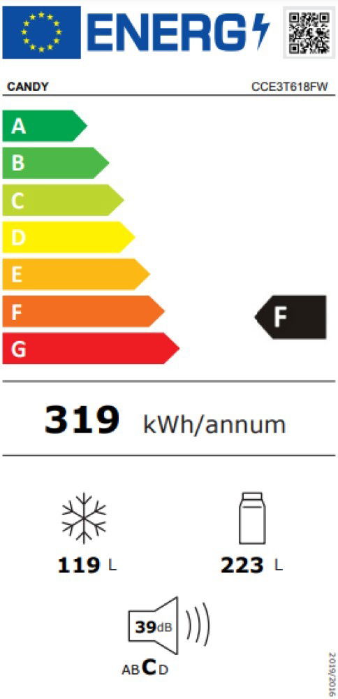 Šaldytuvas su šaldikliu Candy CCE3T618FW - 7