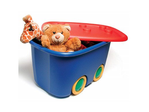 Vaikiška daiktų saugojimo dėžė su ratukais KIS FUNNY BOX L, mėlynos sp., 58 x 39 x h32 cm, 46 L - 2
