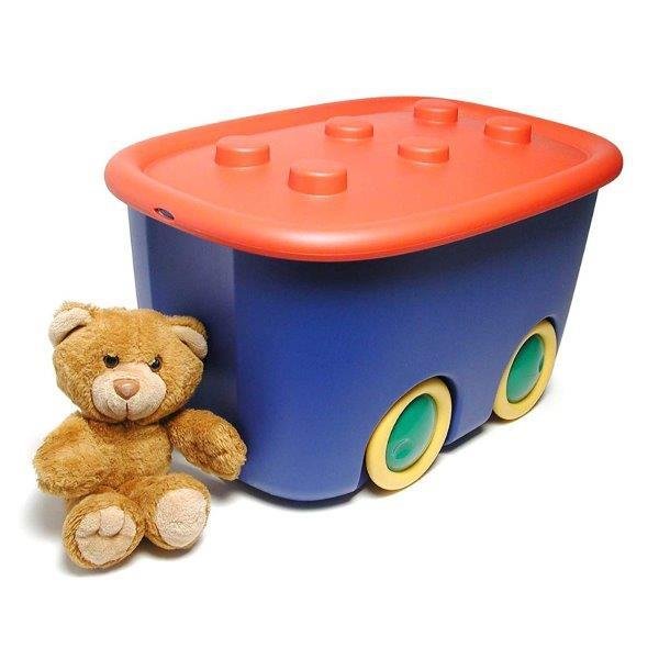 Vaikiška daiktų saugojimo dėžė su ratukais KIS FUNNY BOX L, mėlynos sp., 58 x 39 x h32 cm, 46 L - 3