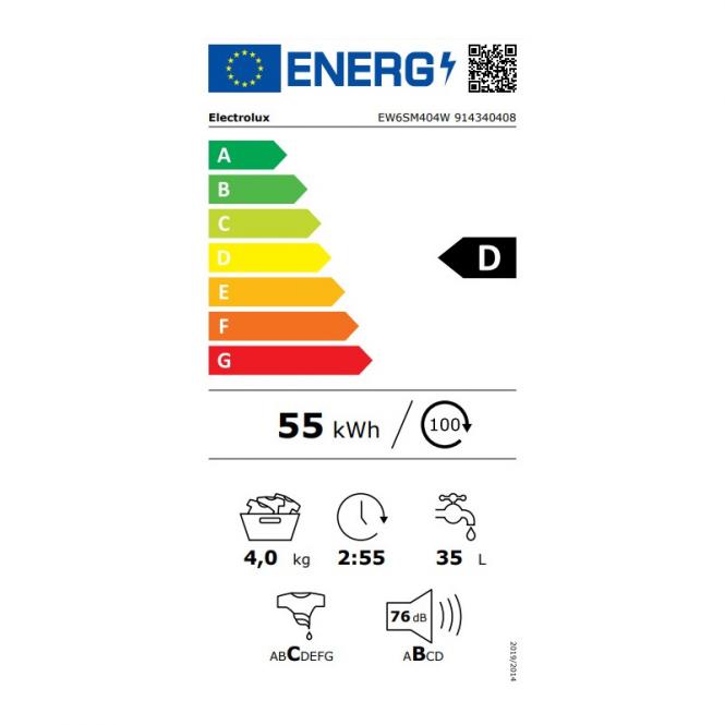 Skalbimo mašina Electrolux EW6SM404W, 4 kg - 4