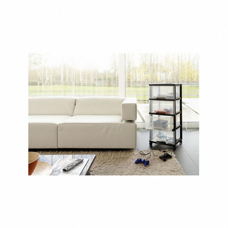 Komoda CURVER REGAL, 4 stalčių, juoda/skaidri, h80,5 x 39 x 37 cm - 5