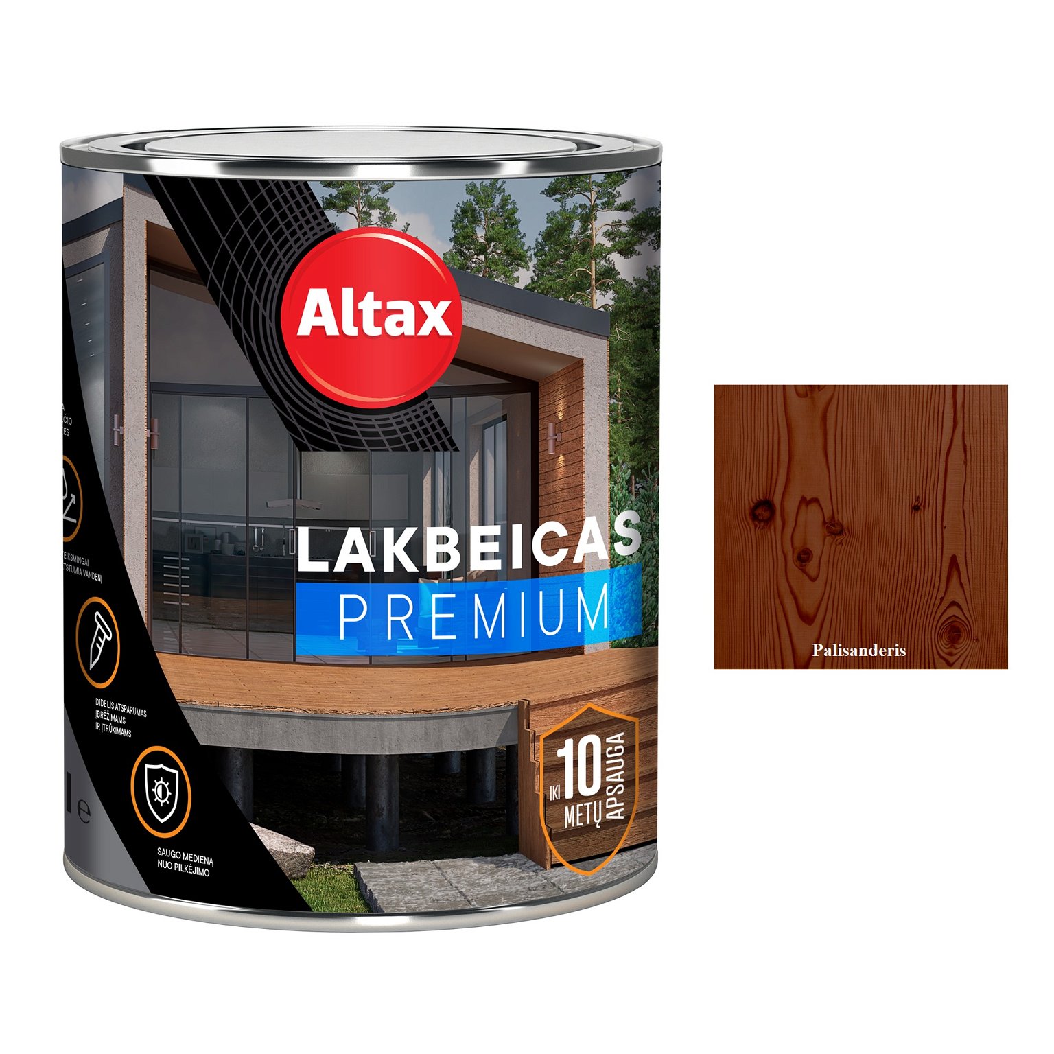 Medienos lakas su beicu ALTAX Premium, palisanderio sp., 750 ml