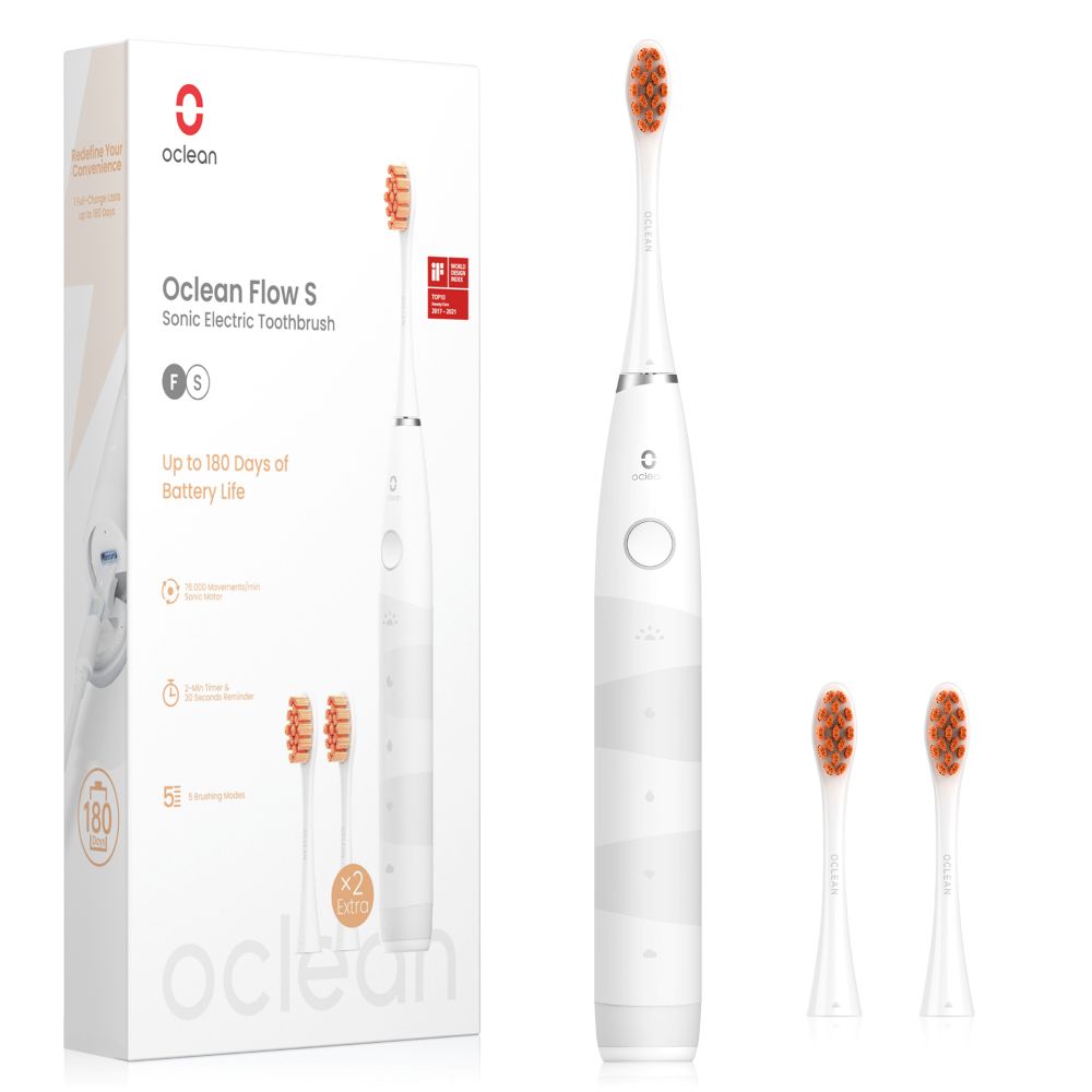 Elektrinis dantų šepetėlis OCLEAN Flow S, baltos spalvos - 3