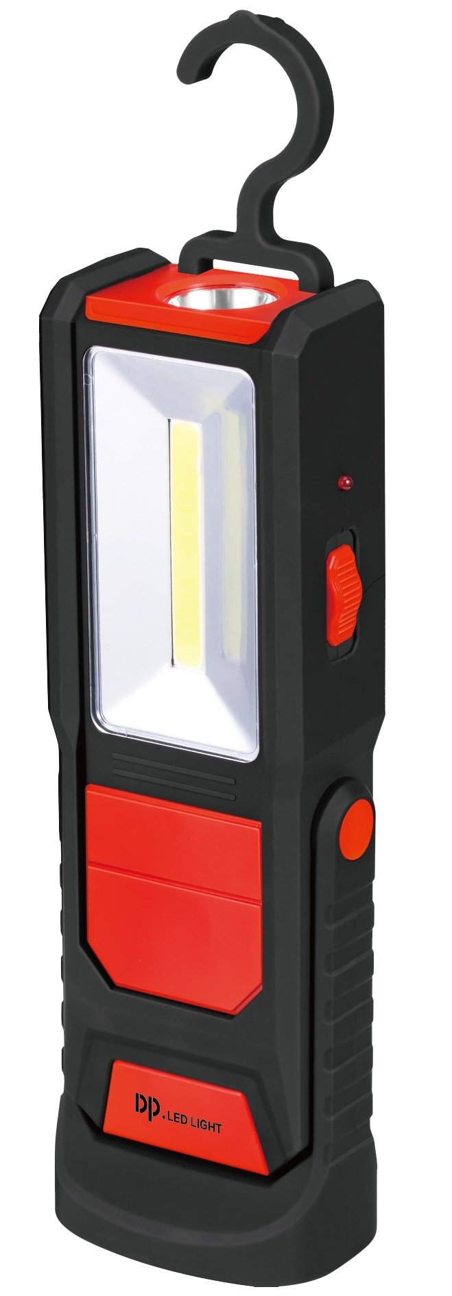 Žibintuvėlis LED DP 7126, su magnetu, įkraunamas, juodos ir raudonos sp.