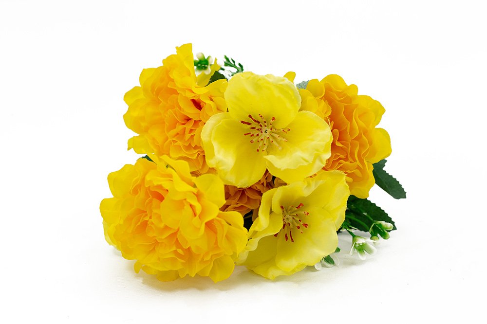Dirbtinių gėlių puokštė, įv. spalvų, 7 žiedai, 30 cm - 3