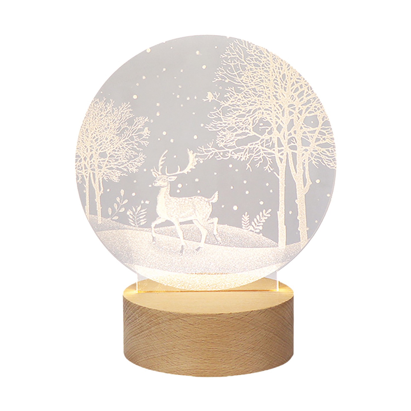 LED naktinis šviestuvas HENSKE 3D NIGHT LIGHT, 3D, šiltai geltona sp, 10x10x3,5cm-0