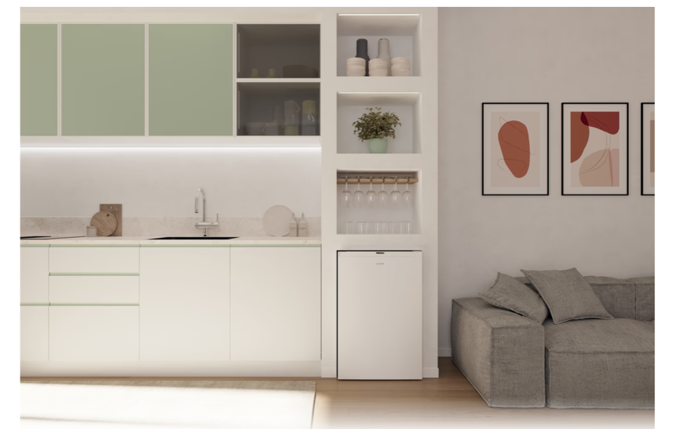 Šaldytuvas su šaldikliu viduje Candy City Mini Fridge 300 CNOQ2S58EW - 7