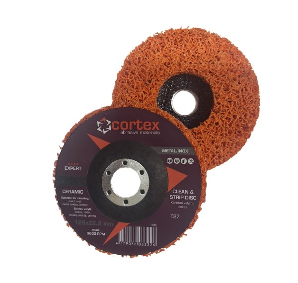 Korėtas valymo diskas CORTEX Expert, 125 x 22 mm, keramika-0