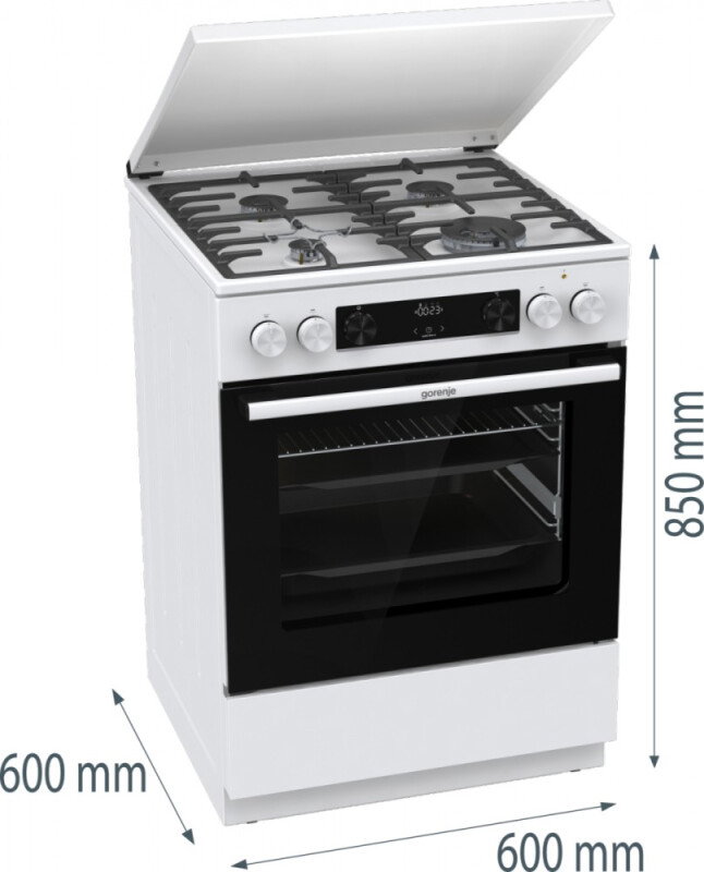 Dujinė viryklė su elektrine orkaite GORENJE GKS6C71WA-1