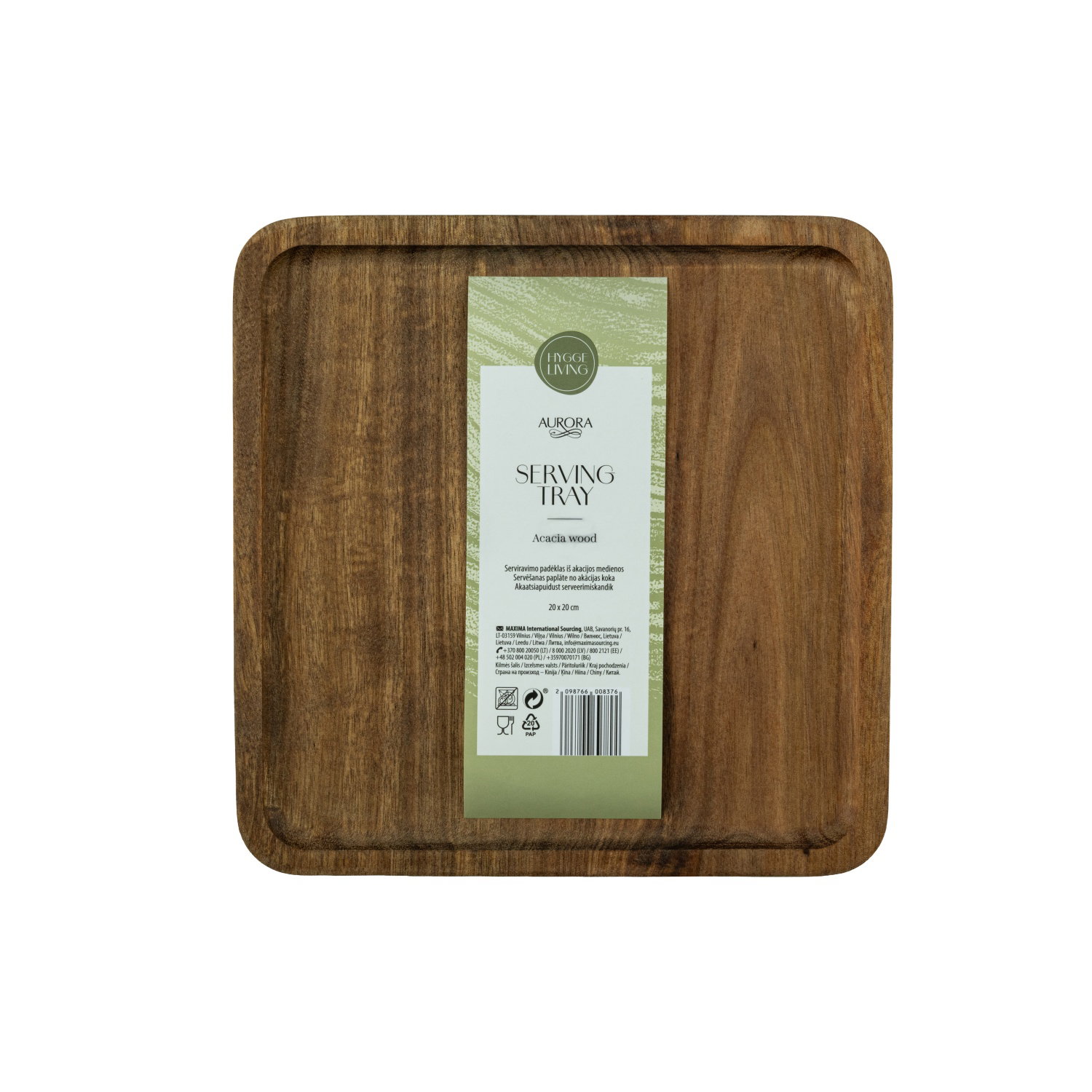 Serviravimo padėklas AURORA ACACIA, 20 x 20 cm-0
