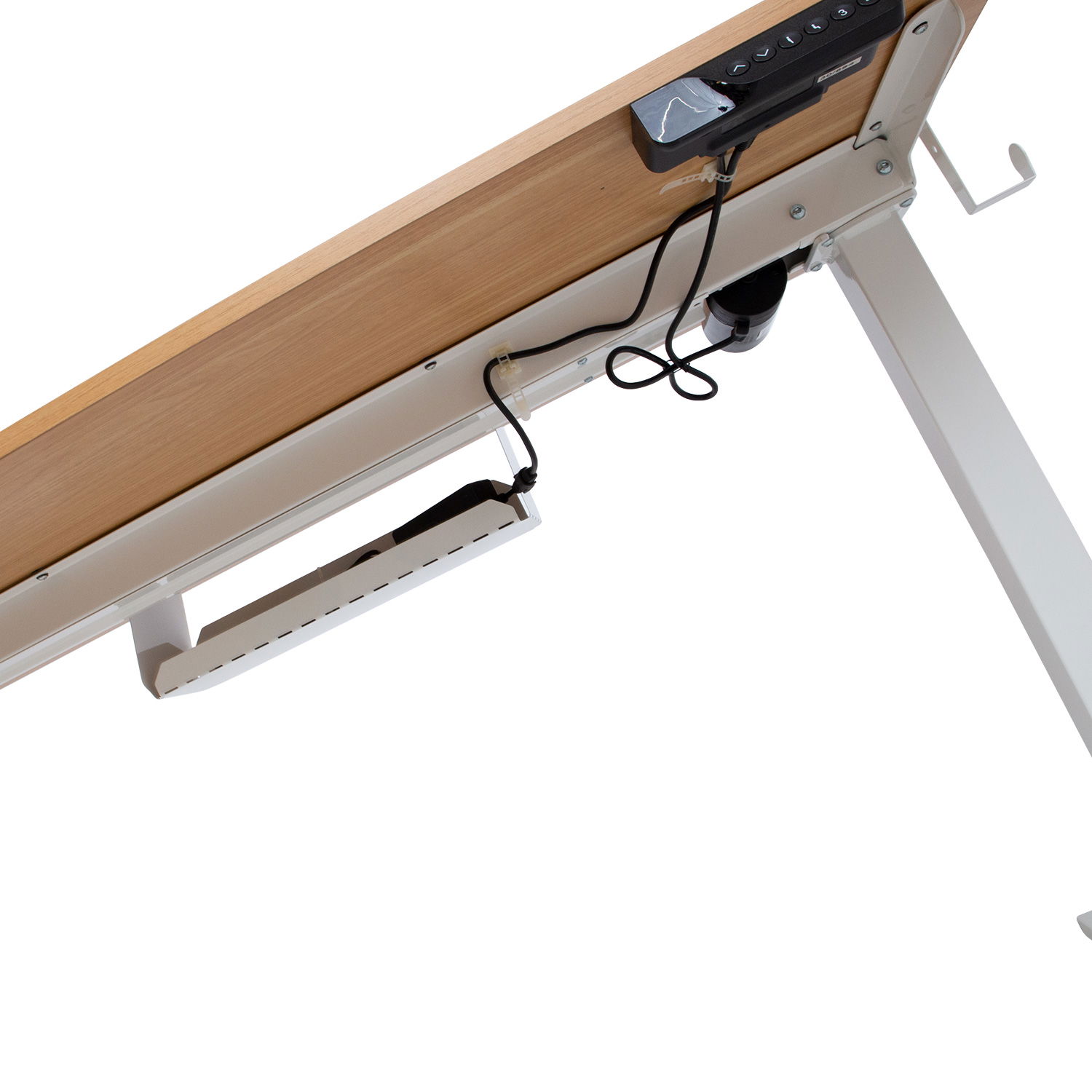 Rašomasis stalas su pakėlimo mechanizmu ERGO, 120x60cm, ąžuolo/balta - 6