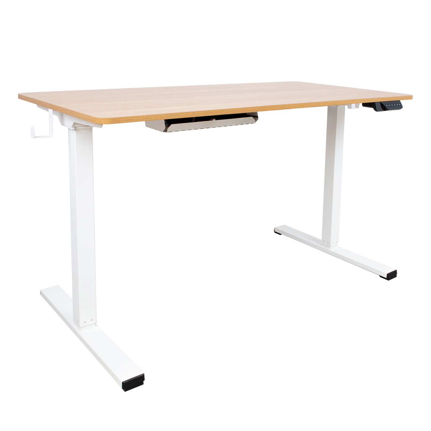 Rašomasis stalas su pakėlimo mechanizmu ERGO, 120x60cm, ąžuolo/balta-0