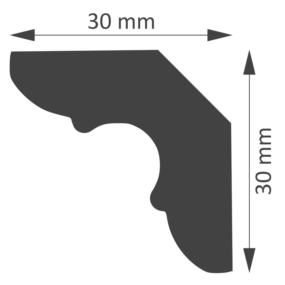 Lubų/sienų apvadas EXTRUDING NC40, 30 x 200 x 30 cm - 3