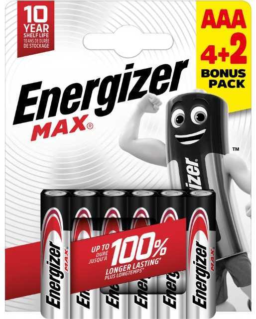 Elementai ENERGIZER Max, AAA, LR06, 6 vnt-0