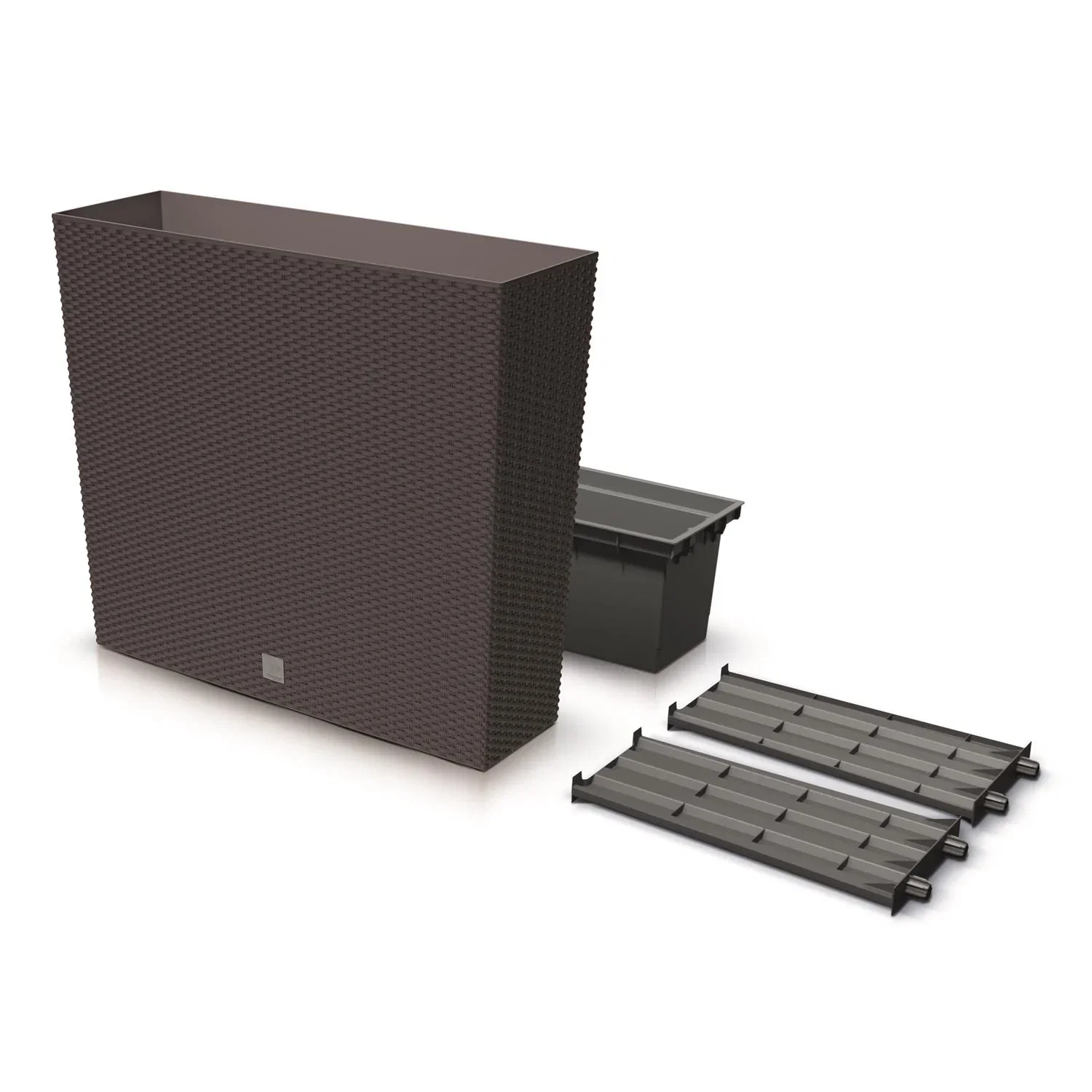 Lauko plastikinis vazonas RATO CASE T, rudos sp., 24 x 77 x 69 cm-0