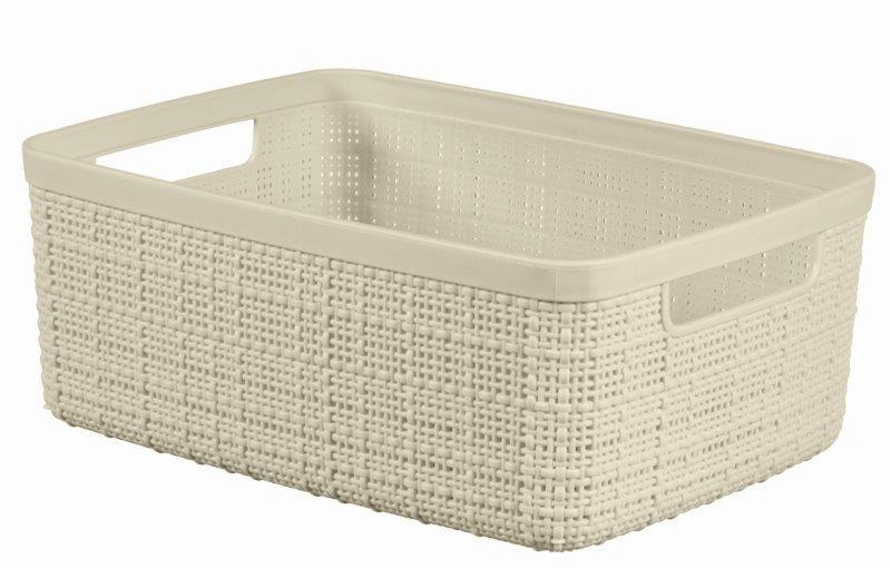 Plastikinis krepšelis CURVER Jute, kreminės sp., h11 x 27 x 20 cm, 5 L-0