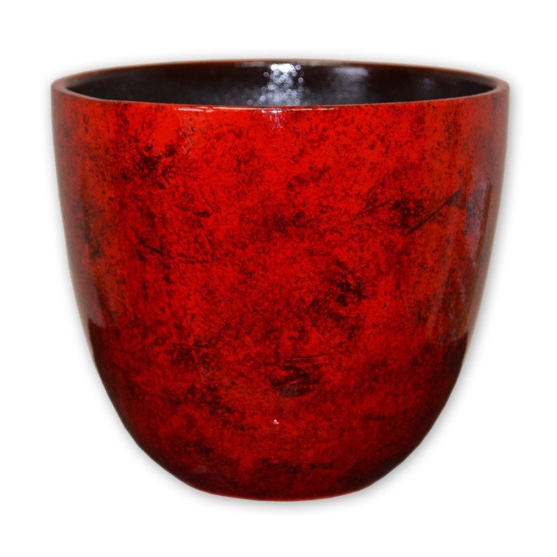 Keraminis vazonas AKMENINIS, VETA, raudonos sp., 16 x 15 cm