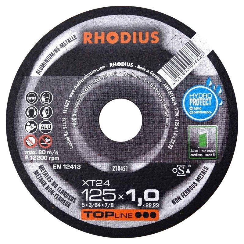 Metalo pjovimo diskas SPECIALIST+ Rhodius, 125 x 1,0 x 22 mm, aliuminiui