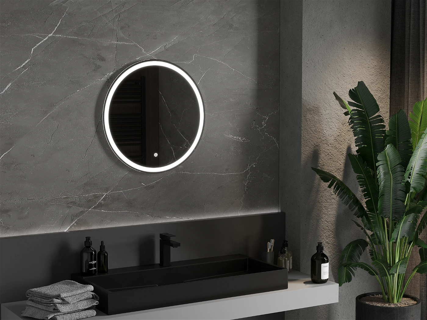 Vonios veidrodis Mexen Gobi su LED apšvietimu ir šildymo kilimėliu, 60 cm - 2
