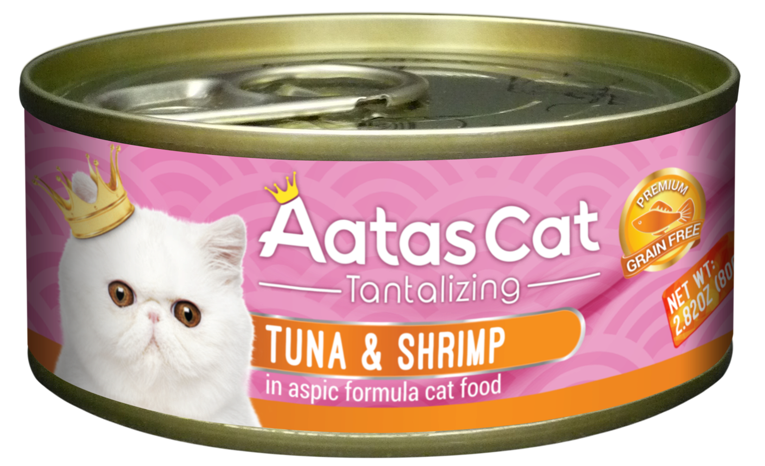 Konservuotas ėdalas katėms AATAS CAT TANTALIZING TUNA&SHRIMP su tunu ir krevetėm, 80 g