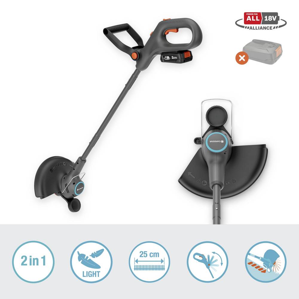 Akumuliatorinė žoliapjovė GARDENA EASY TRIM 25 18V, 2.1 kg, be akumuliatoriaus ir įkroviklio - 2