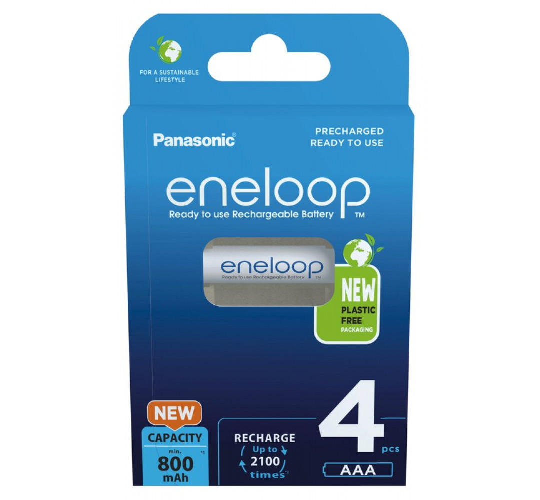Elementai PANASONIC ENELOOP, įkraunami, AAA, 800, 4 vnt.-1