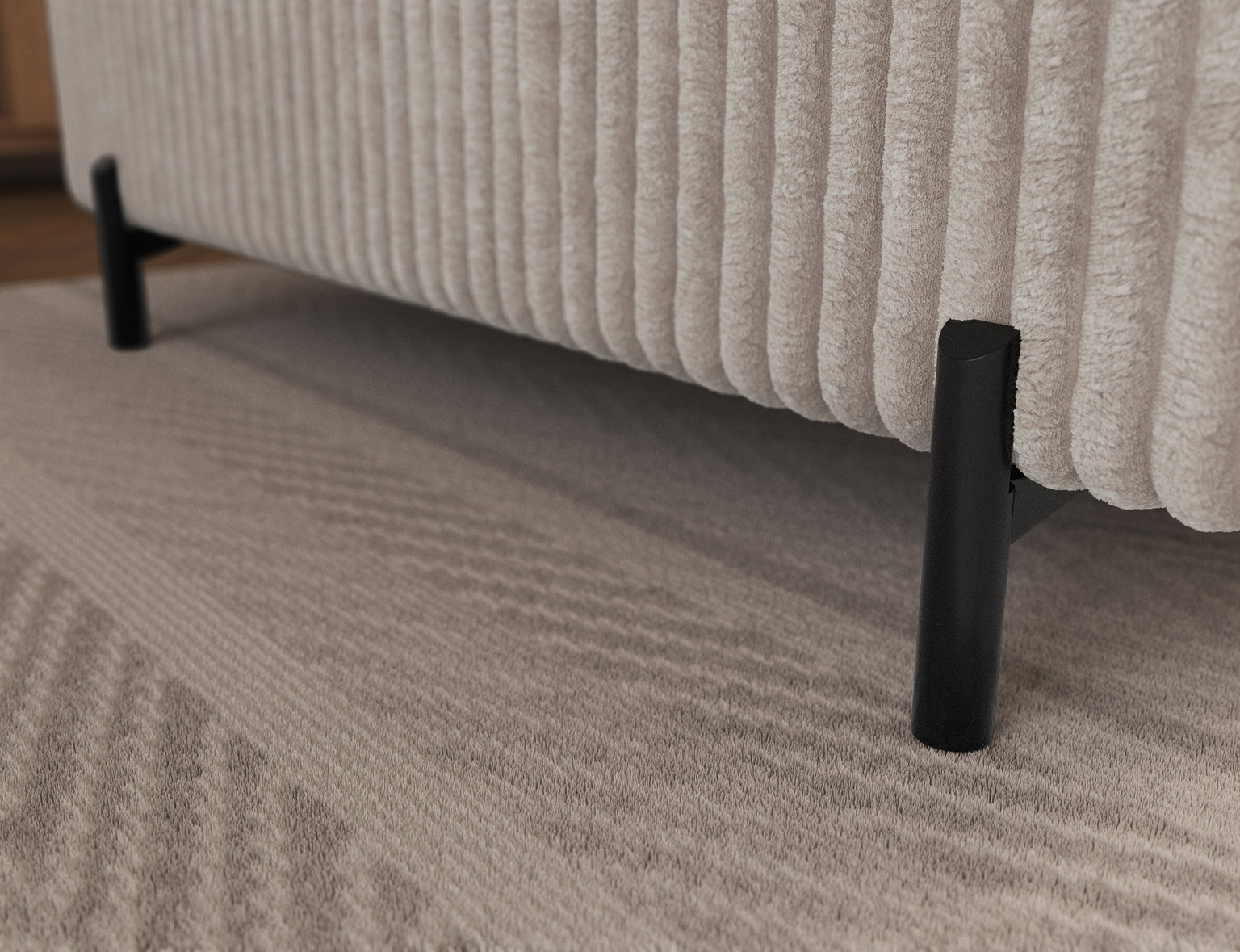 Kampinė sofa - lova Colesio, balta sp., dešininė, 200 x 274 cm x 93 cm - 8