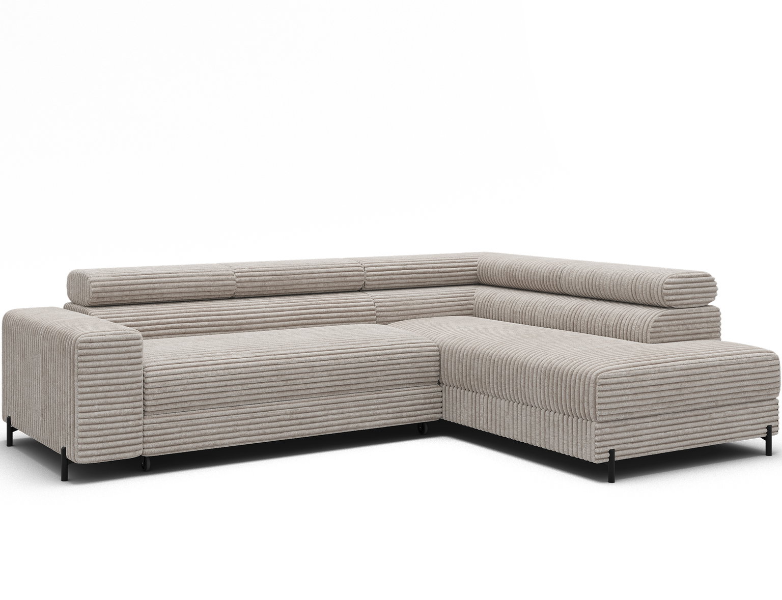 Kampinė sofa - lova Colesio, balta sp., dešininė, 200 x 274 cm x 93 cm - 3