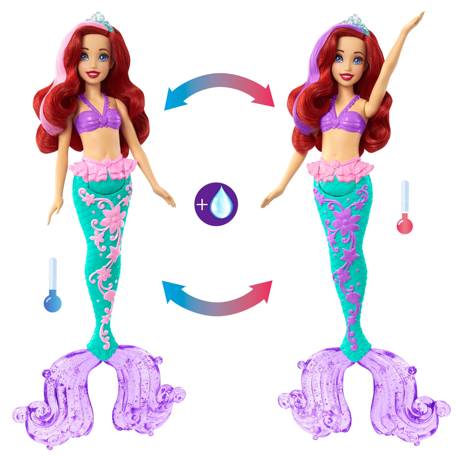Lėlė Disney Princess  Arielė su spalvų keitimo funkcija - 6