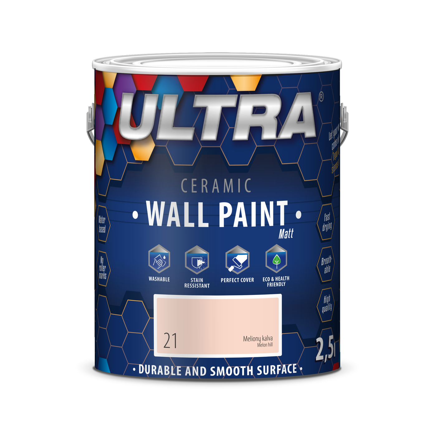Interjero dažai ULTRA ceramic, melionų kalva (21), 0,7 l-0