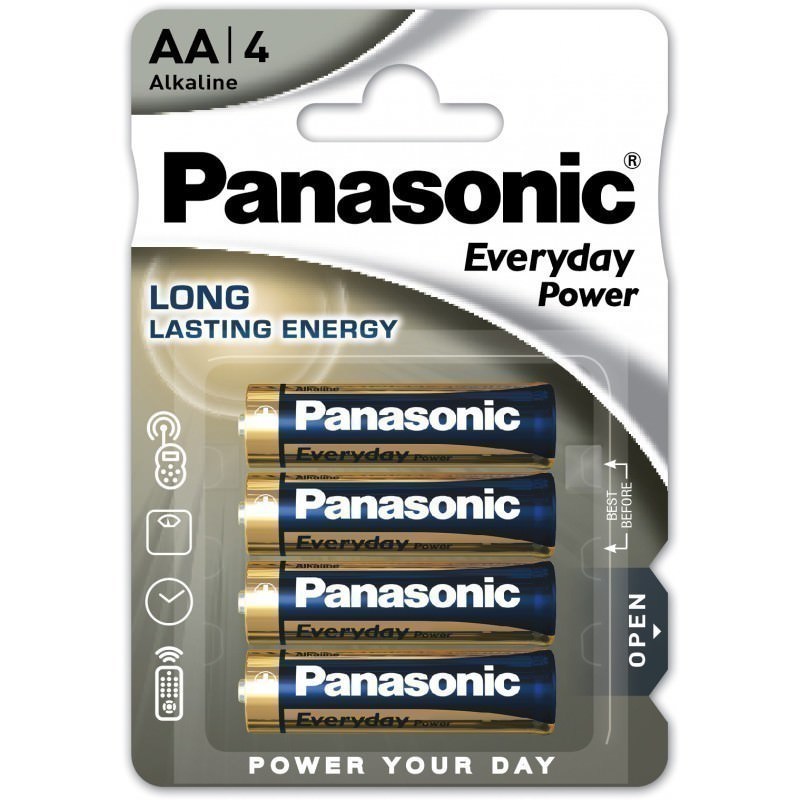 Elementai PANASONIC EVERYDAY POWER, LR6EPS/4B, AA, 1,5 V, 4 vnt.-0