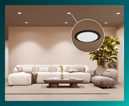 Įleidžiama LED panelė PHILIPS MESON, 20 W, 4000 K, 2200 lm, juodos sp., ø 19 cm - 3