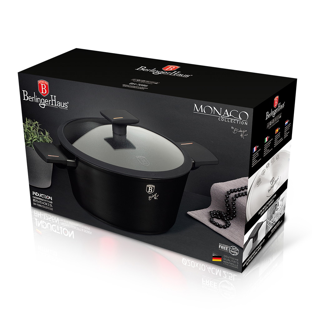 Puodas su dangčiu BERLINGERHAUS MONACO, juodos sp., ø20 cm-1