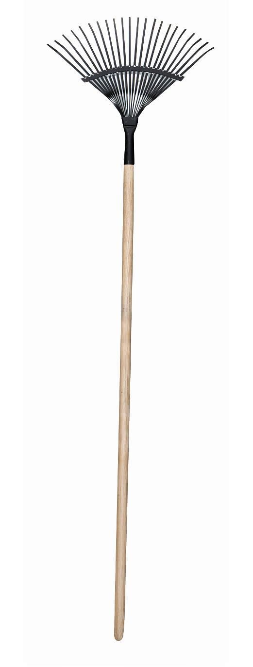Vėduoklinis grėblys, 22 dantų, 26 cm, medinis kotas