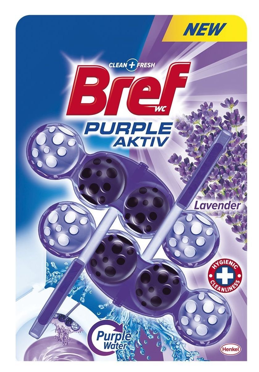 WC valiklis - gaiviklis BREF Power Purple Lavender, 2 x 50 g