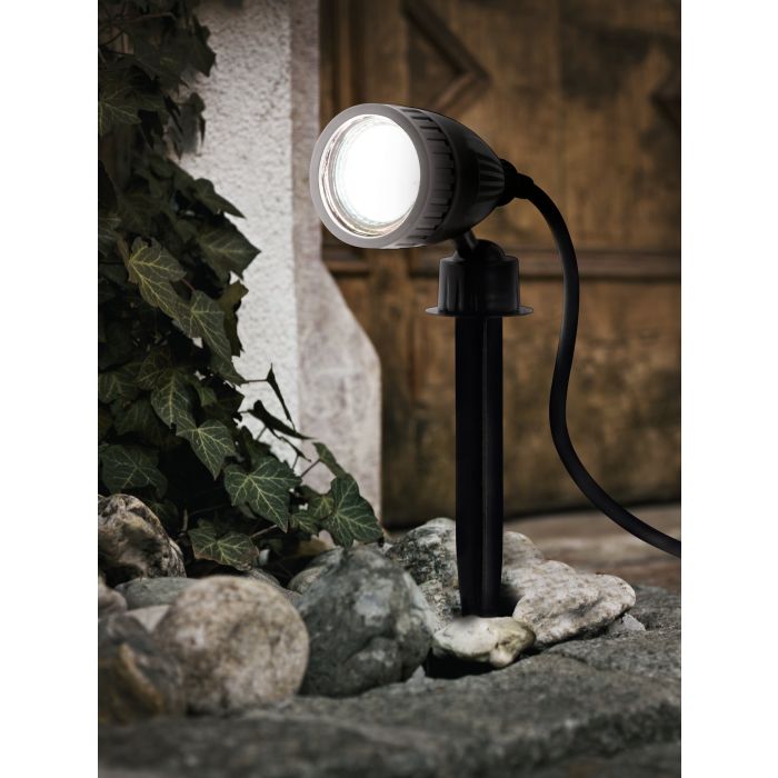 Įsmeigiamas lauko šviestuvas EGLO NEMA, IP44, GU10, 1x2,8W, juodos sp., 7x11x21,5cm - 4
