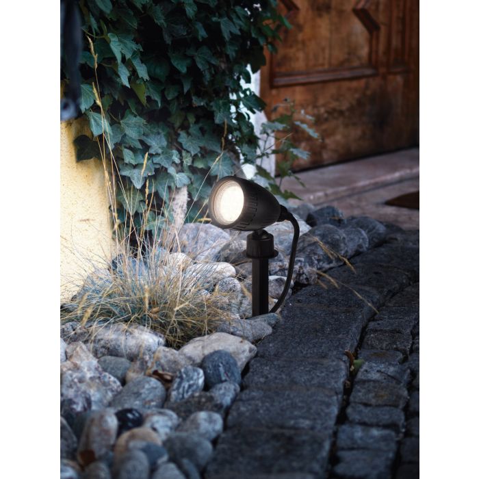 Įsmeigiamas lauko šviestuvas EGLO NEMA, IP44, GU10, 1x2,8W, juodos sp., 7x11x21,5cm - 5