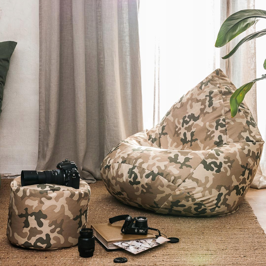 Sėdmaišis su pufu Sako Camouflage XXXXL Kodura, moro ruda - 4
