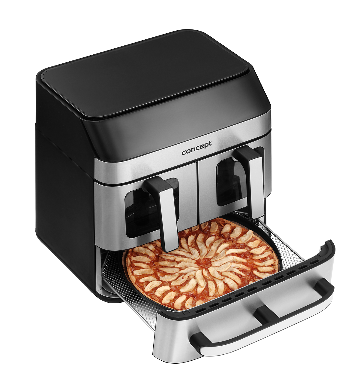 Karšto oro gruzdintuvė Concept Pizza Trio FR9000, sidabro/juoda, 2700 W, 18.5 l - 3