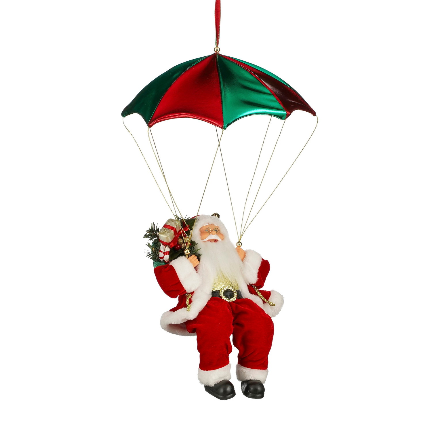 Kalėdinė dekoracija SANTA WITH PARACHUTE, raudonos sp., 35 x 60 cm-0