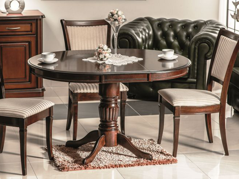 Valgomojo stalas MARGO, 90 cm, tamsiai ruda