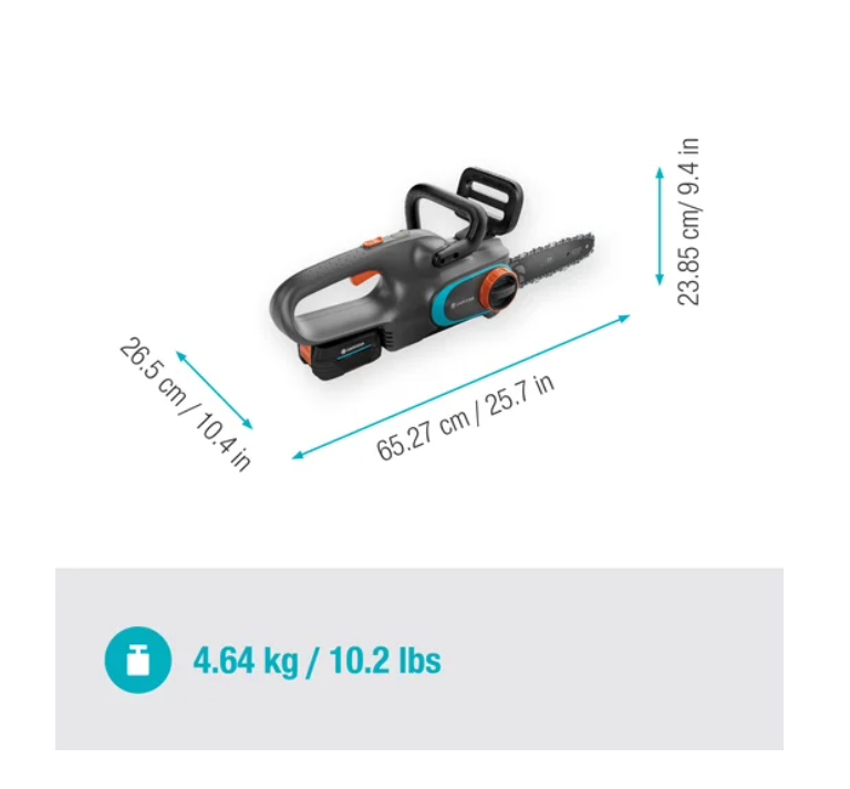 Akumuliatorinis grandininis pjūklas GARDENA PowerSaw 250/18V P4A, 18 V, 4,0 Ah, 25cm, 8m/s - 5