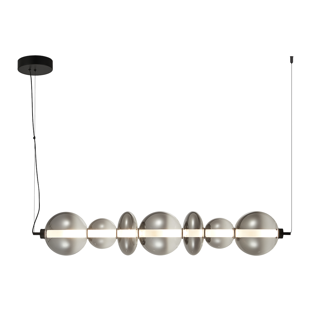 Pakabinamas LED šviestuvas MILAGRO DAPHNE SMOKED, 40W, 3000K, 5094lm, juodos sp, 117,5x20x130cm-0
