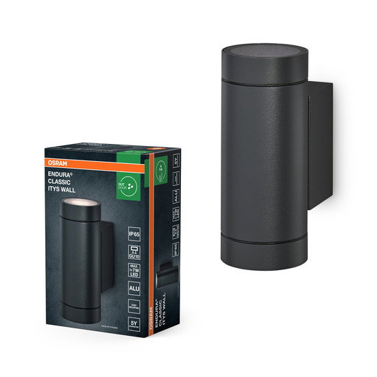 Sieninis lauko šviestuvas OSRAM ENDURA ITYS, IP65 GU10 max 2x35W tamsiai pilkos sp h15,8cm-1