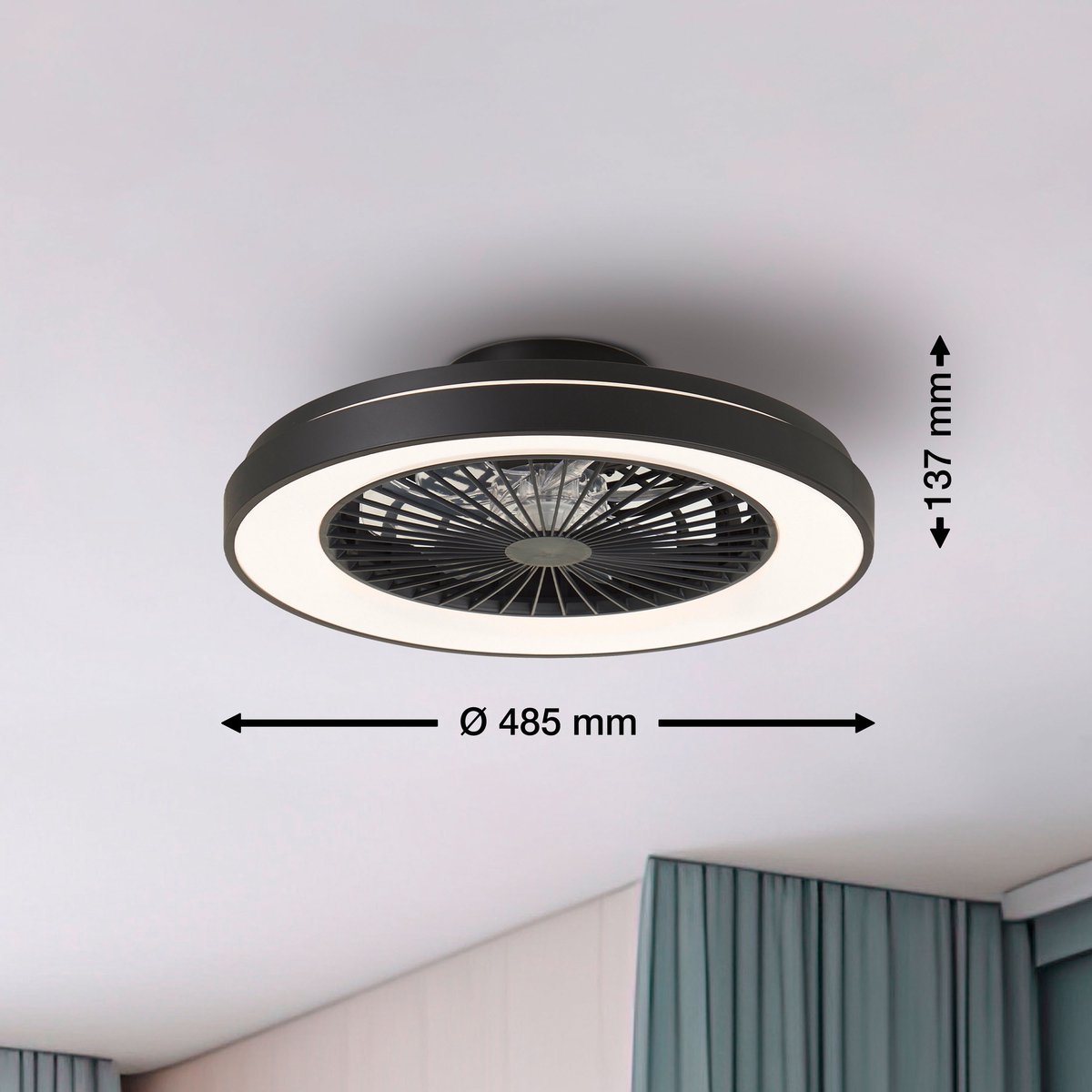 LED šviestuvas-ventiliatorius BRILLIANT MAZZARO 40W CCT3000-6500K RGB 4700lmØ48cm su pultu - 3