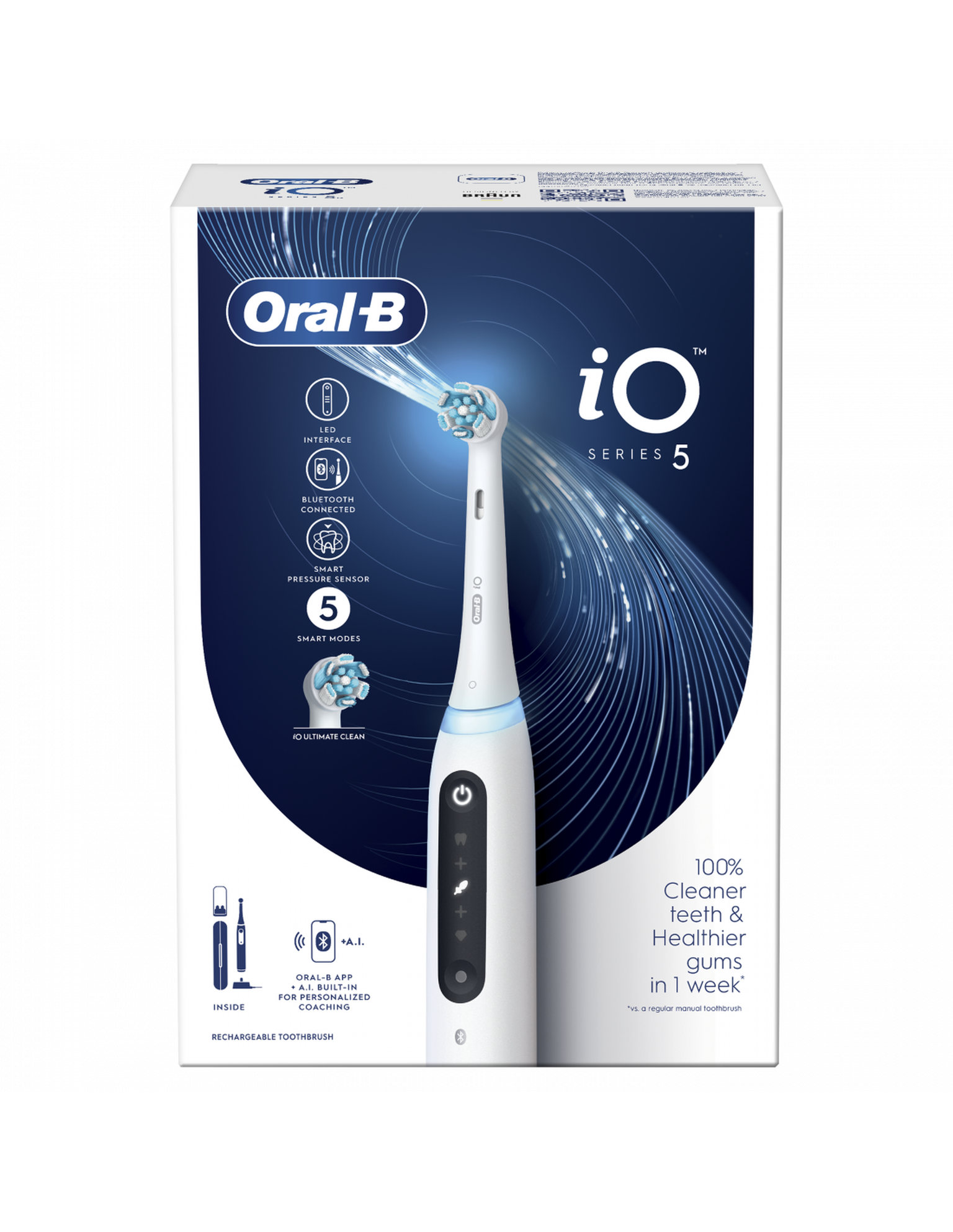 Elektrinis dantų šepetėlis Oral-B iOG5.1A6.1DK Quite White, baltos sp. - 3