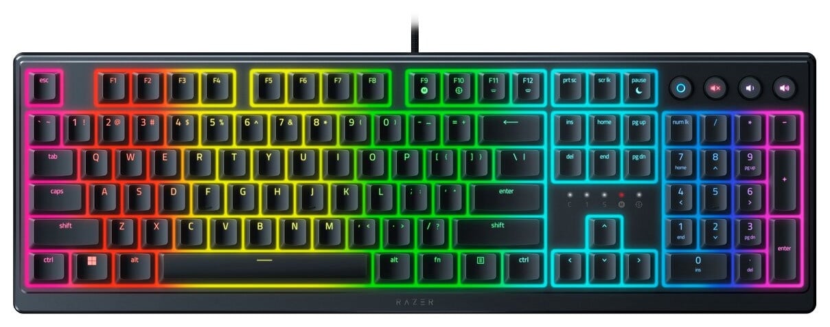 Razer Ornata V3  Gaming Keyboard, RGB LED light, US, Black, Wired, Mecha-Membrane - 3
